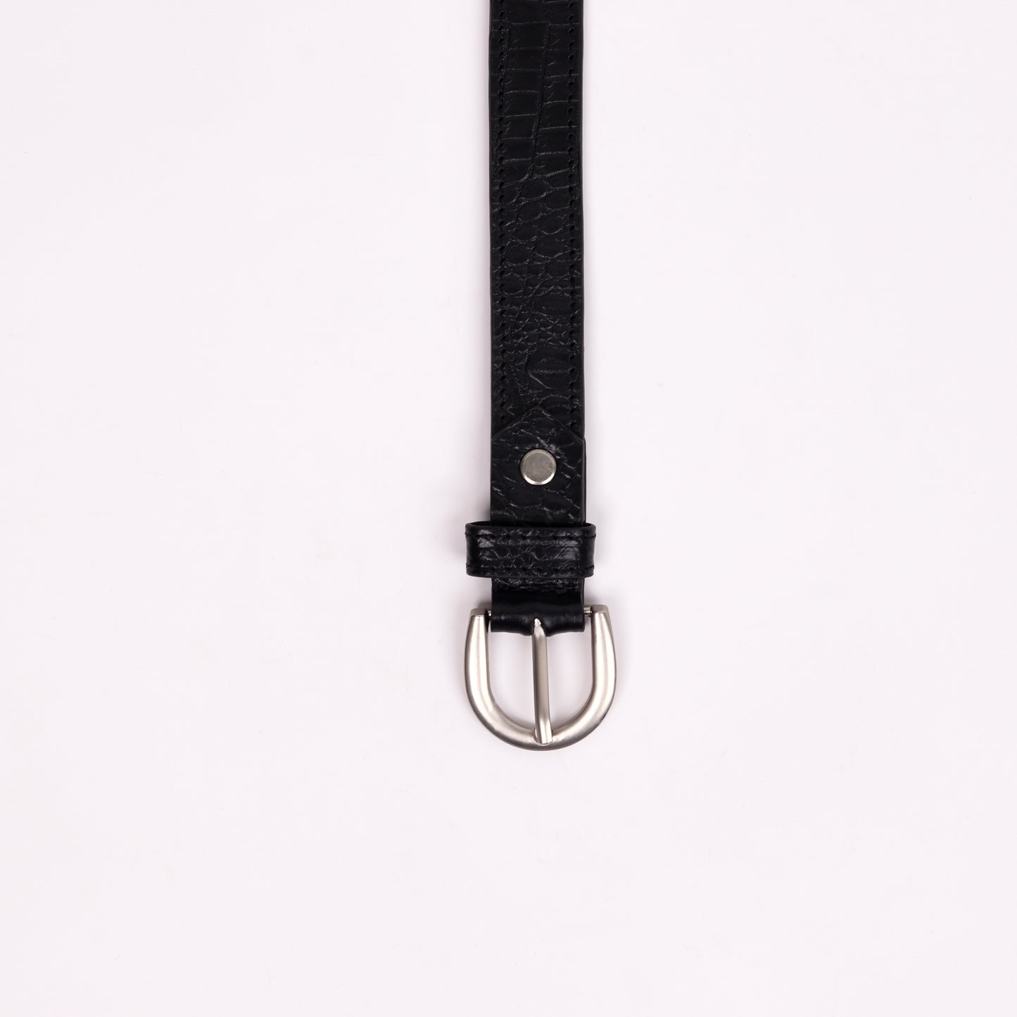 Antique Silver Buckle Belt (Black)