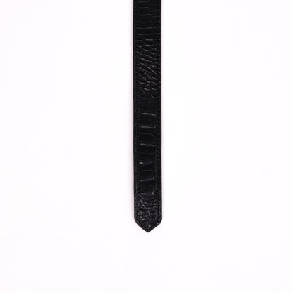 Antique Silver Buckle Belt (Black)