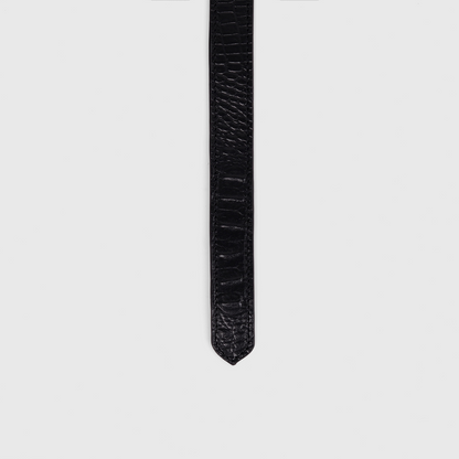 Antique Silver Buckle Belt (Black)