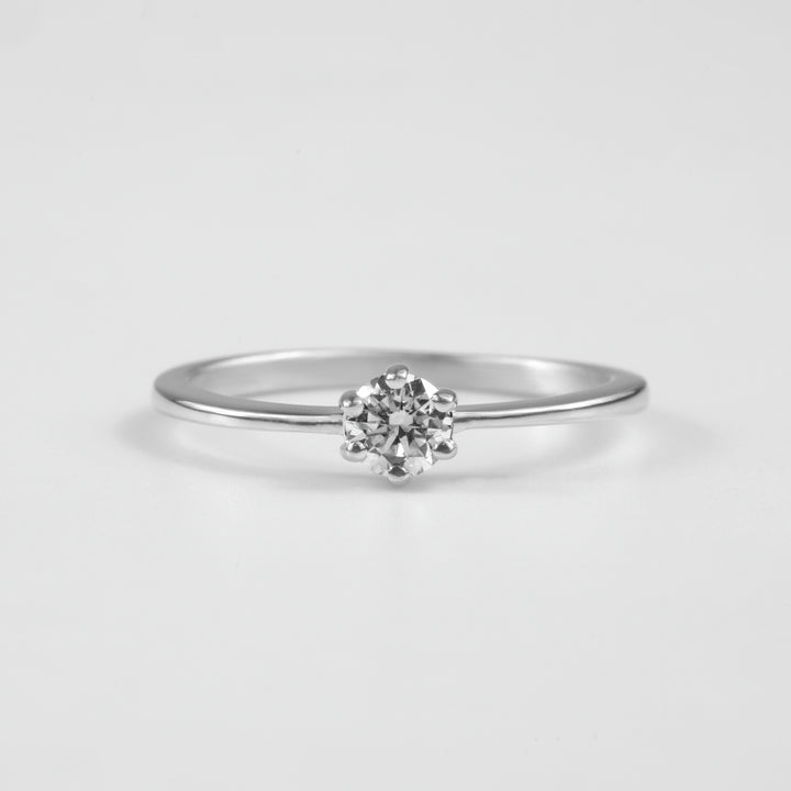 Aria Solitaire Sterling Silver Lab-Grown Diamond Ring
