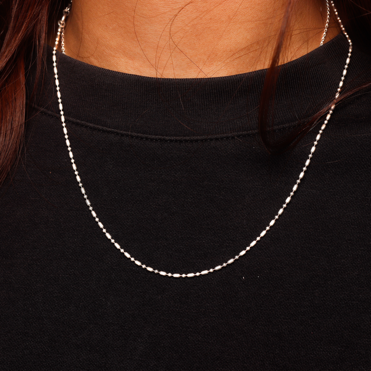Ethereal Silver Bead Necklace