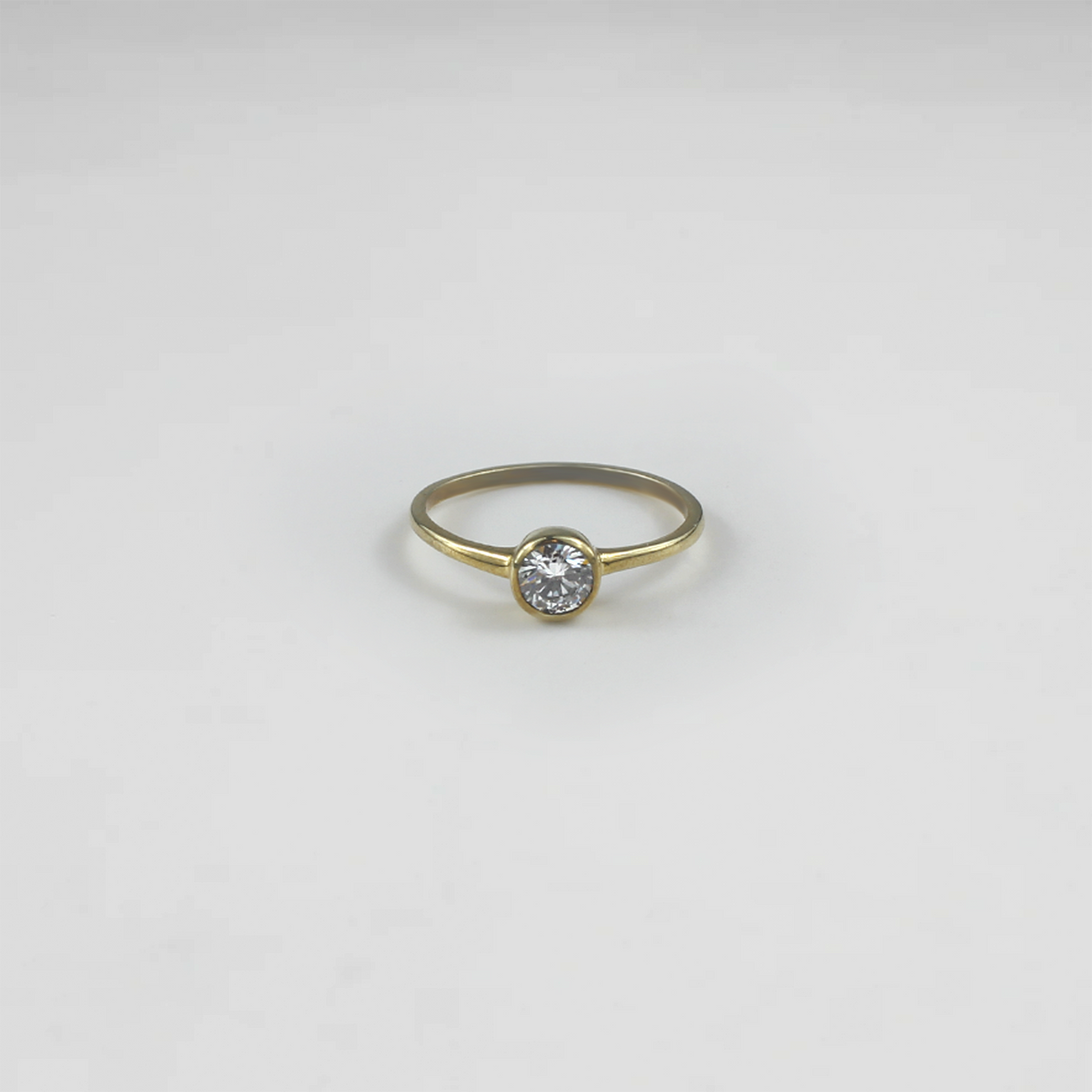 Bezel Solitaire Brass Ring