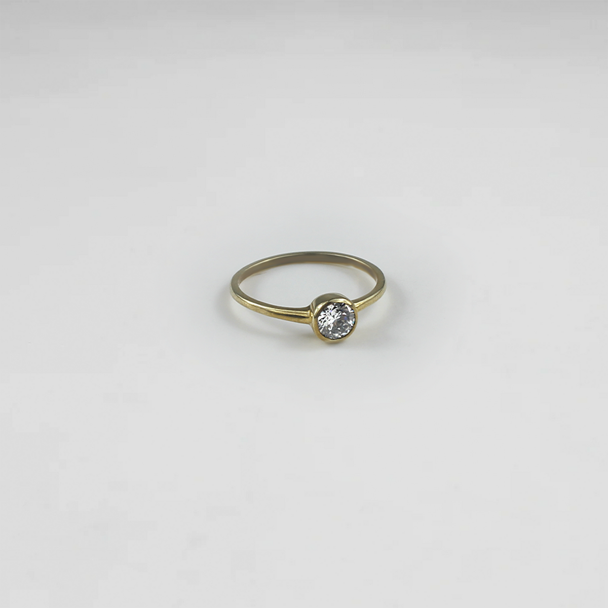 Bezel Solitaire Brass Ring