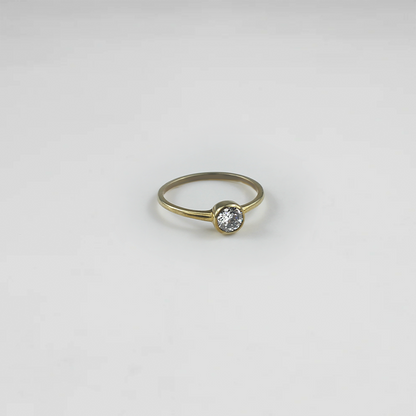Bezel Solitaire Brass Ring