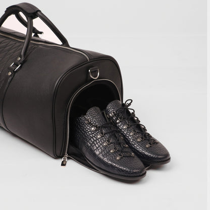 Black Lattice Duffle Bag