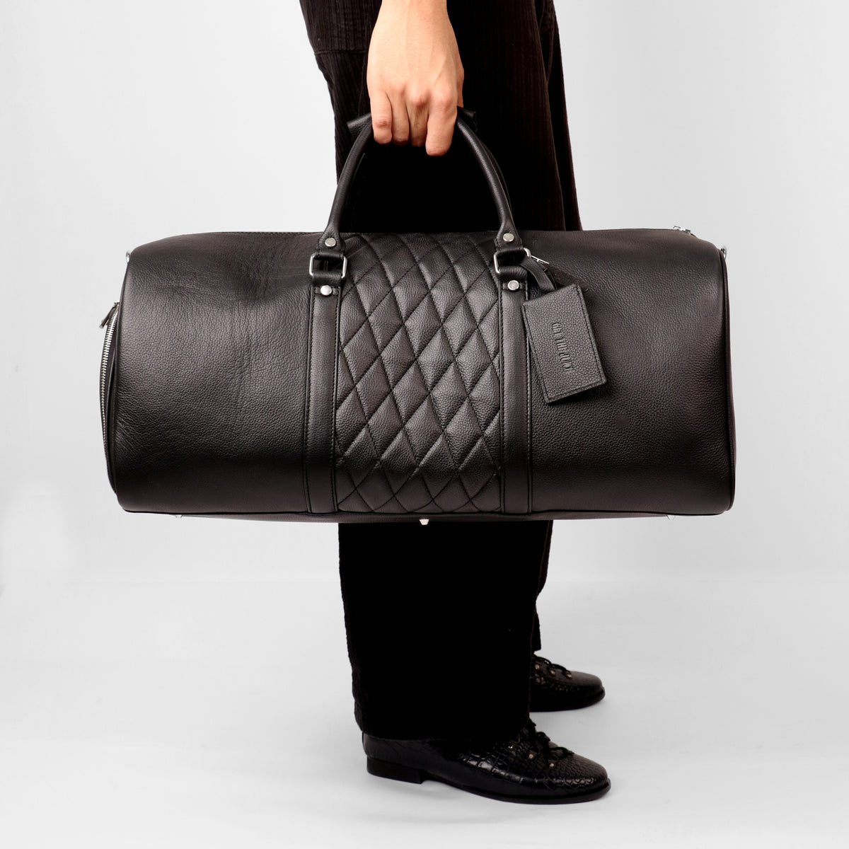 Black Lattice Duffle Bag