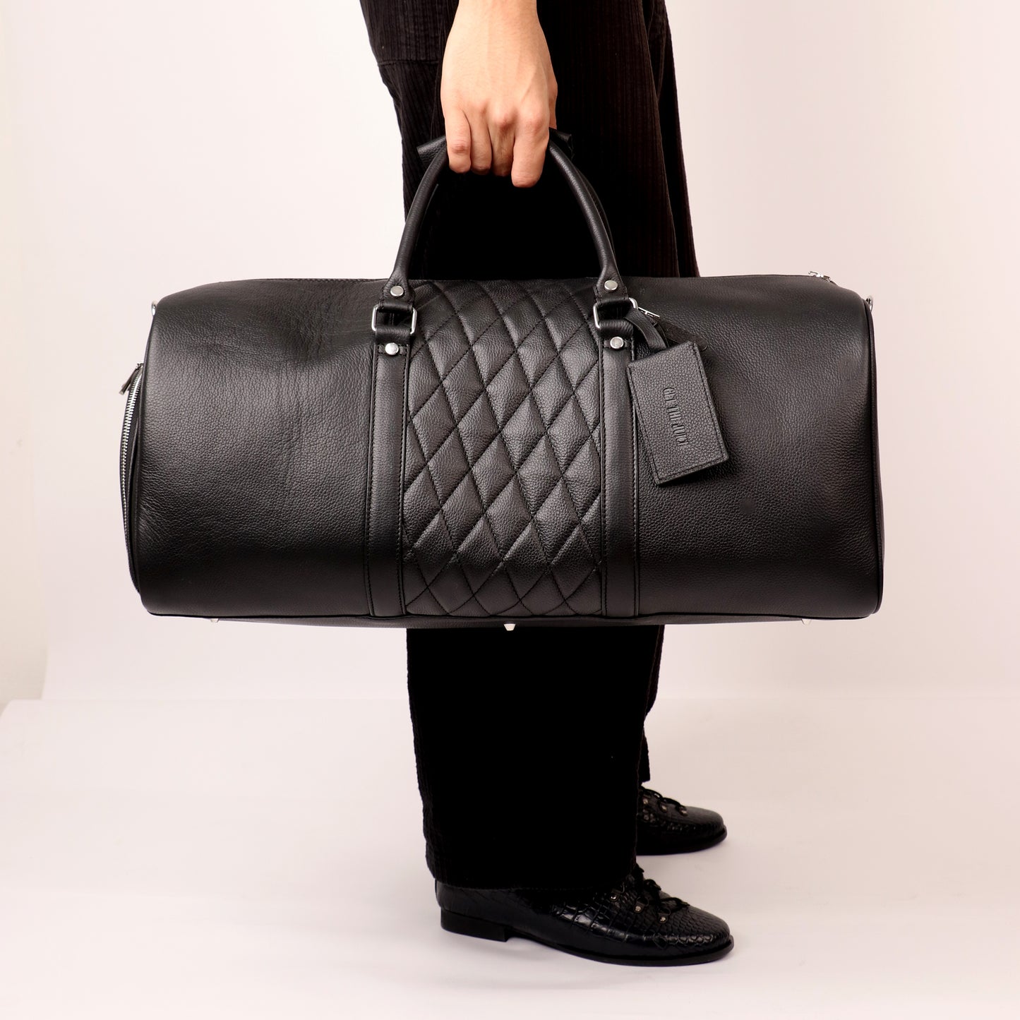 Black Lattice Duffle Bag