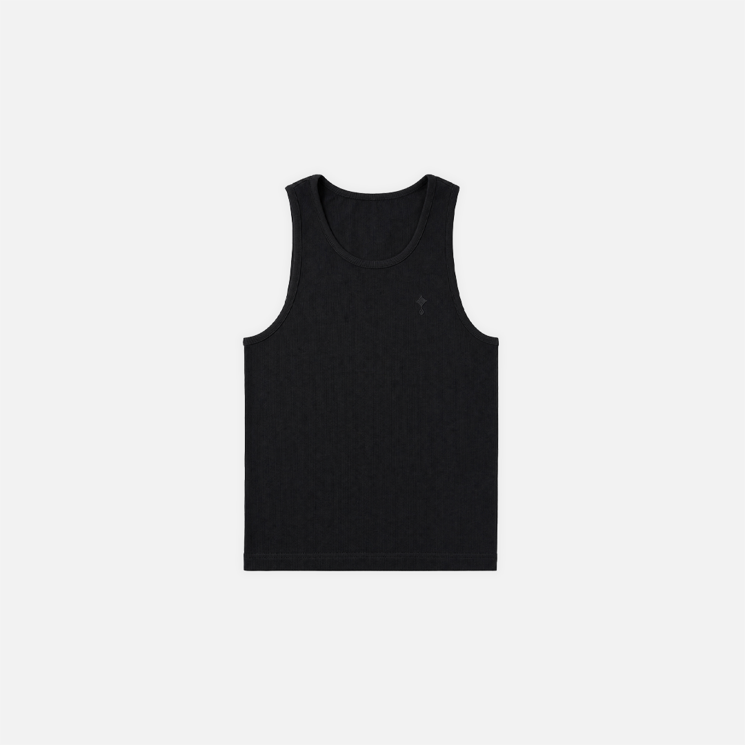 Black rib tank top