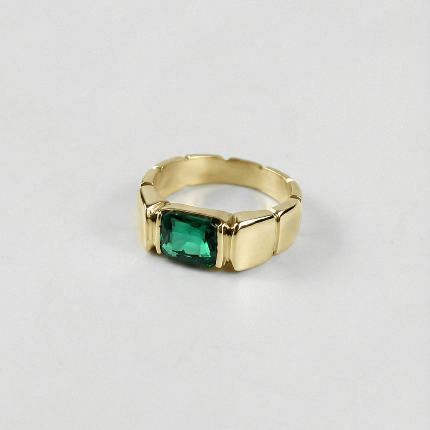 Brass Emerald Forge Ring