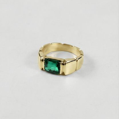 Brass Emerald Forge Ring