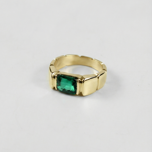 Brass Emerald Forge Ring