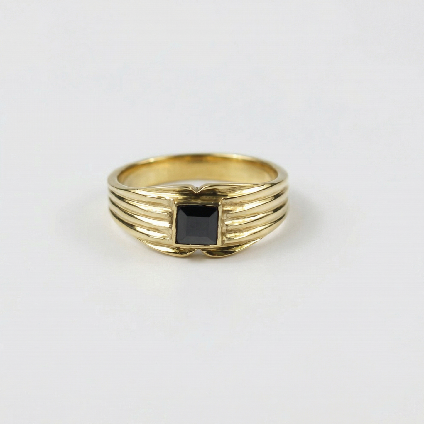 Brass Onyx Ring
