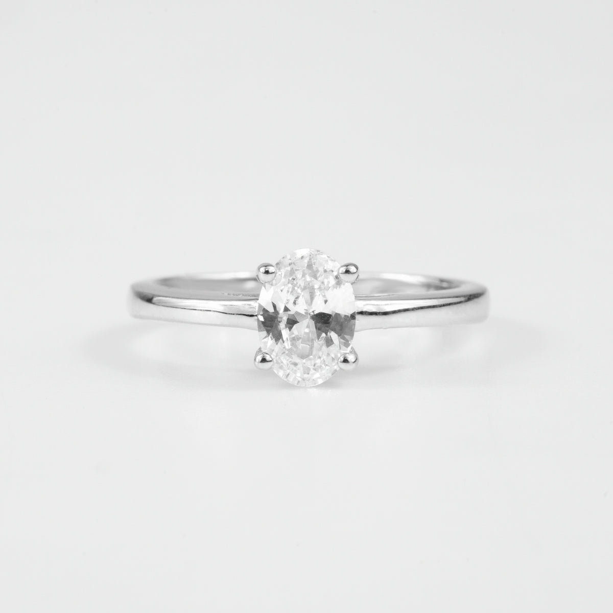 Clean Cut Oval Solitaire Ring