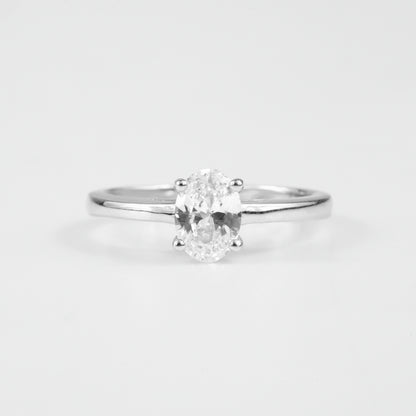 Clean Cut Oval Solitaire Ring