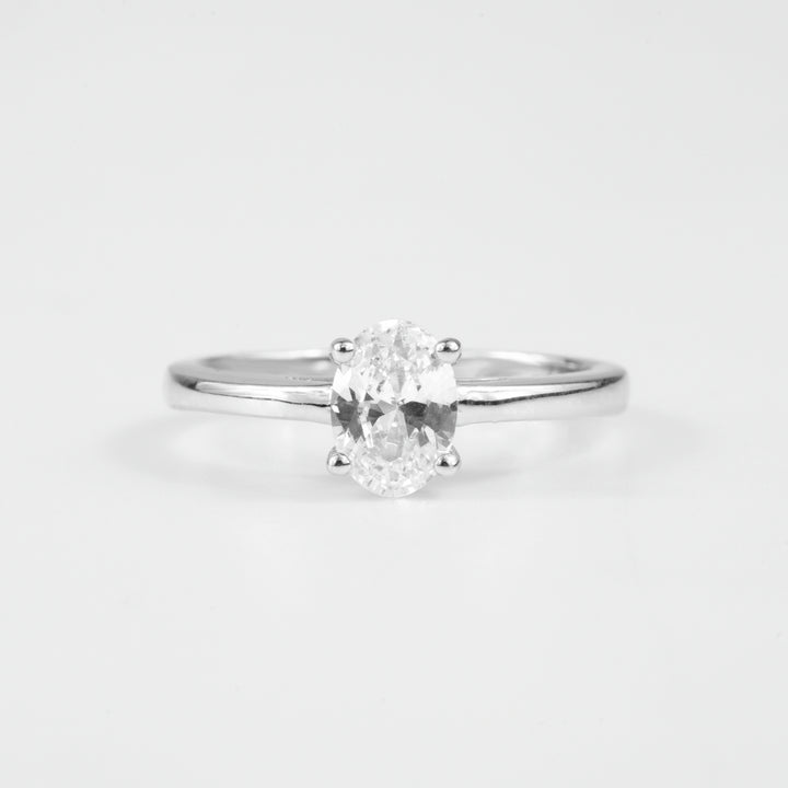 Clean Cut Oval Solitaire Ring