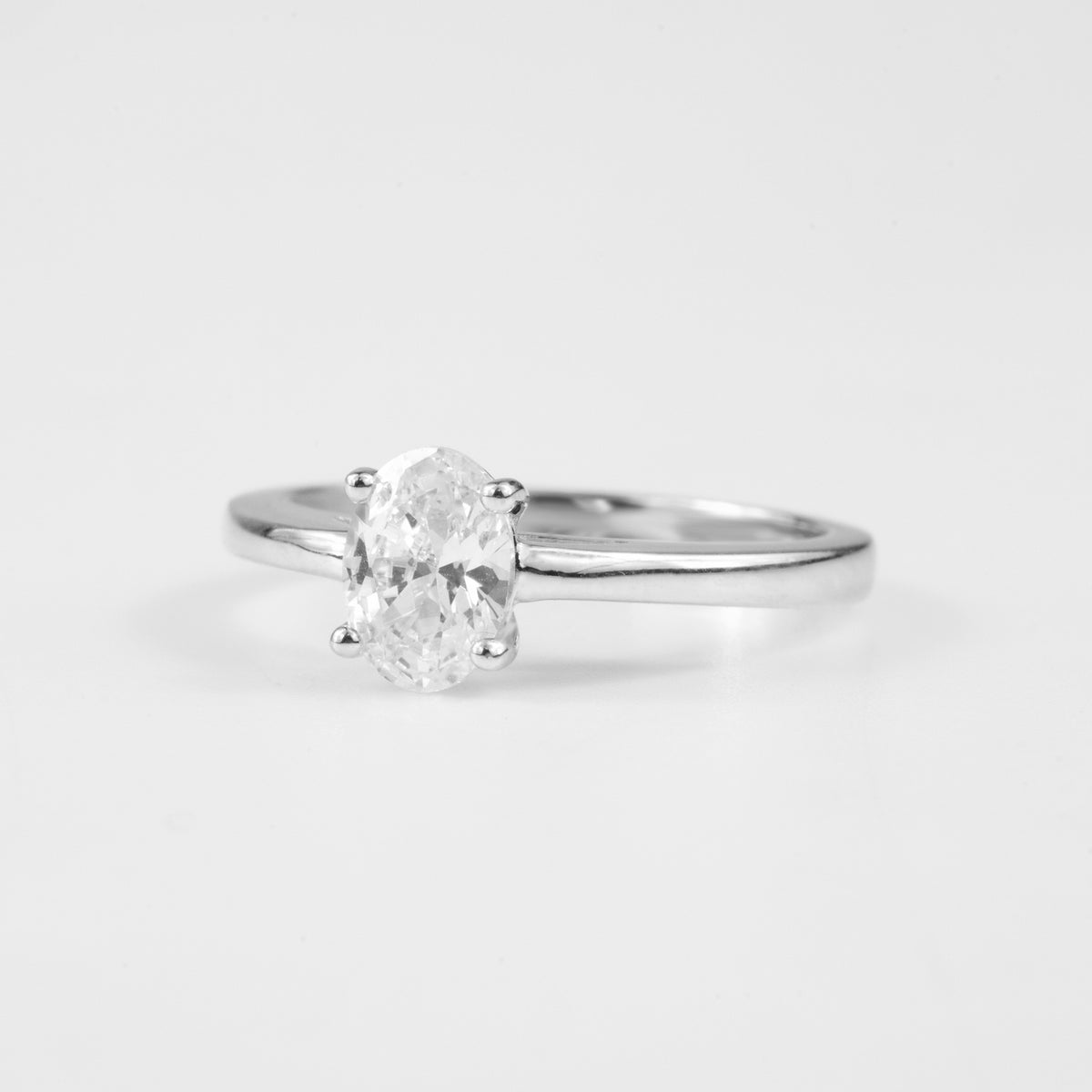 Clean Cut Oval Solitaire Ring