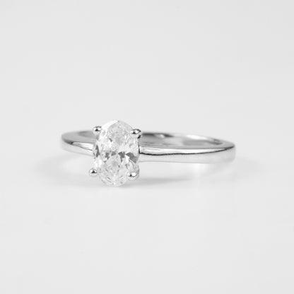 Clean Cut Oval Solitaire Ring