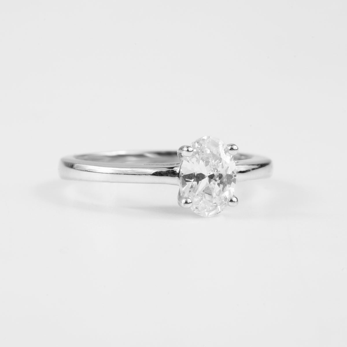 Clean Cut Oval Solitaire Ring