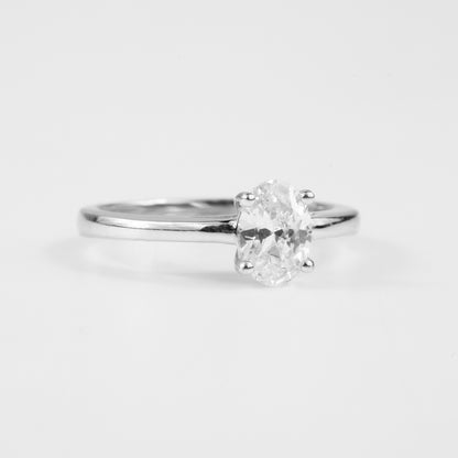 Clean Cut Oval Solitaire Ring