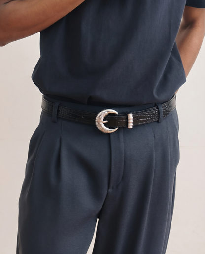 Cord & Croc Belt (Black)