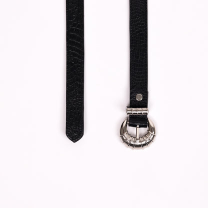 Cord & Croc Belt (Black)