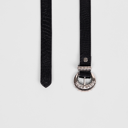 Cord & Croc Belt (Black)