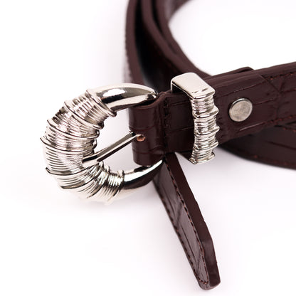 Cord & Croc Belt (Brown)