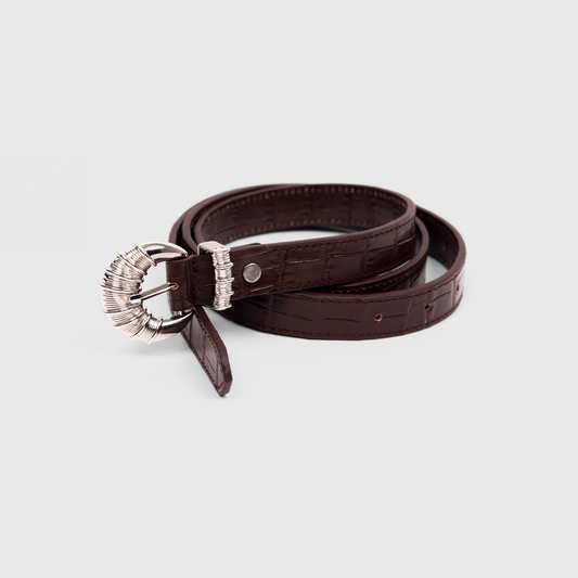 Cord & Croc Belt (Brown)