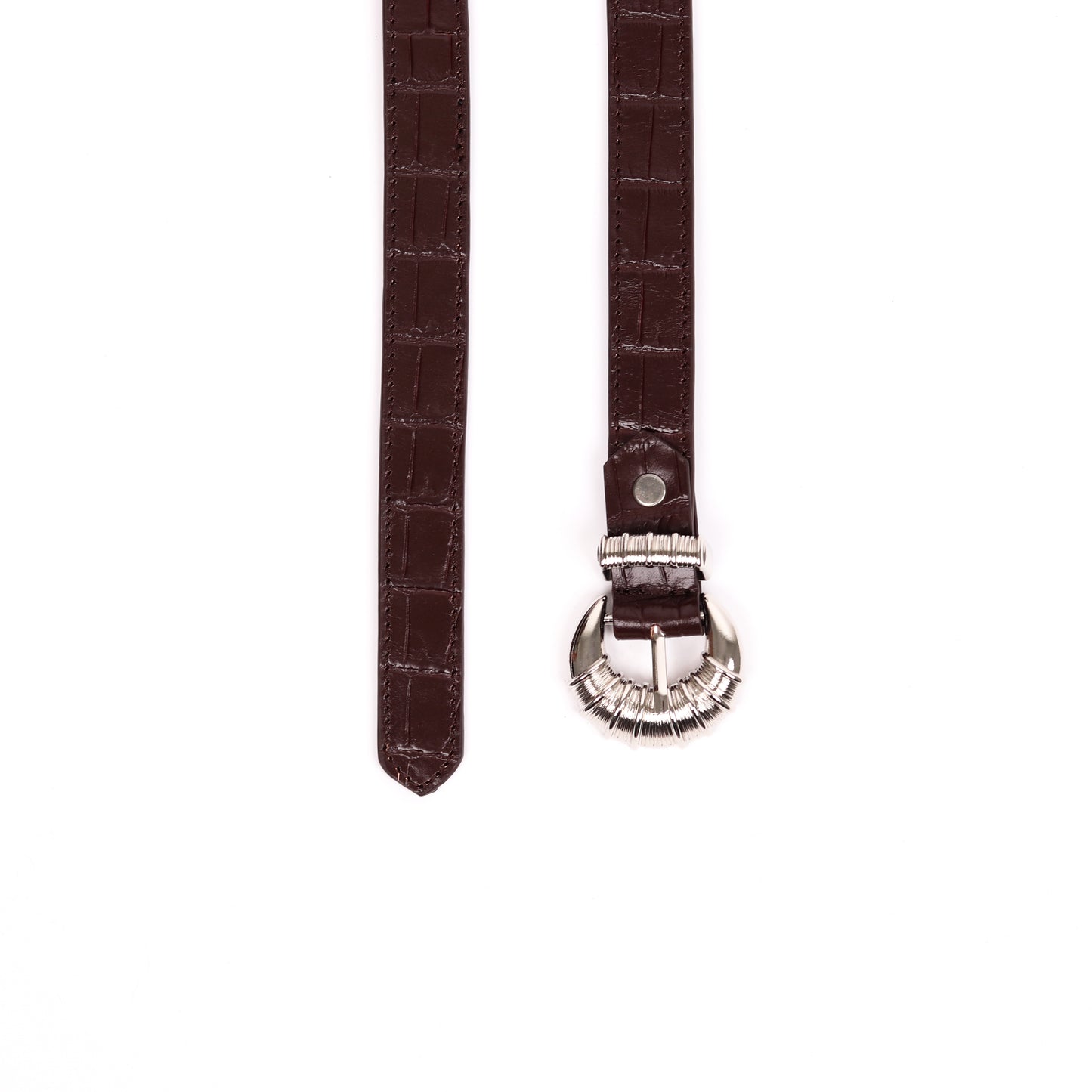 Cord & Croc Belt (Brown)