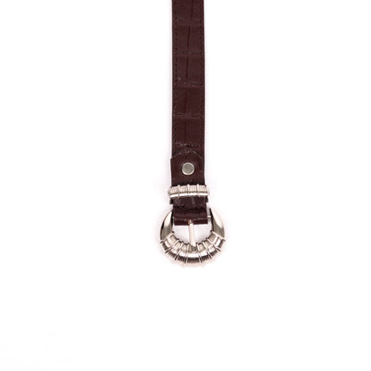Cord & Croc Belt (Brown)