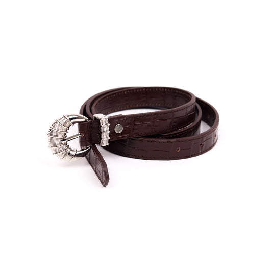 Cord & Croc Belt (Brown)