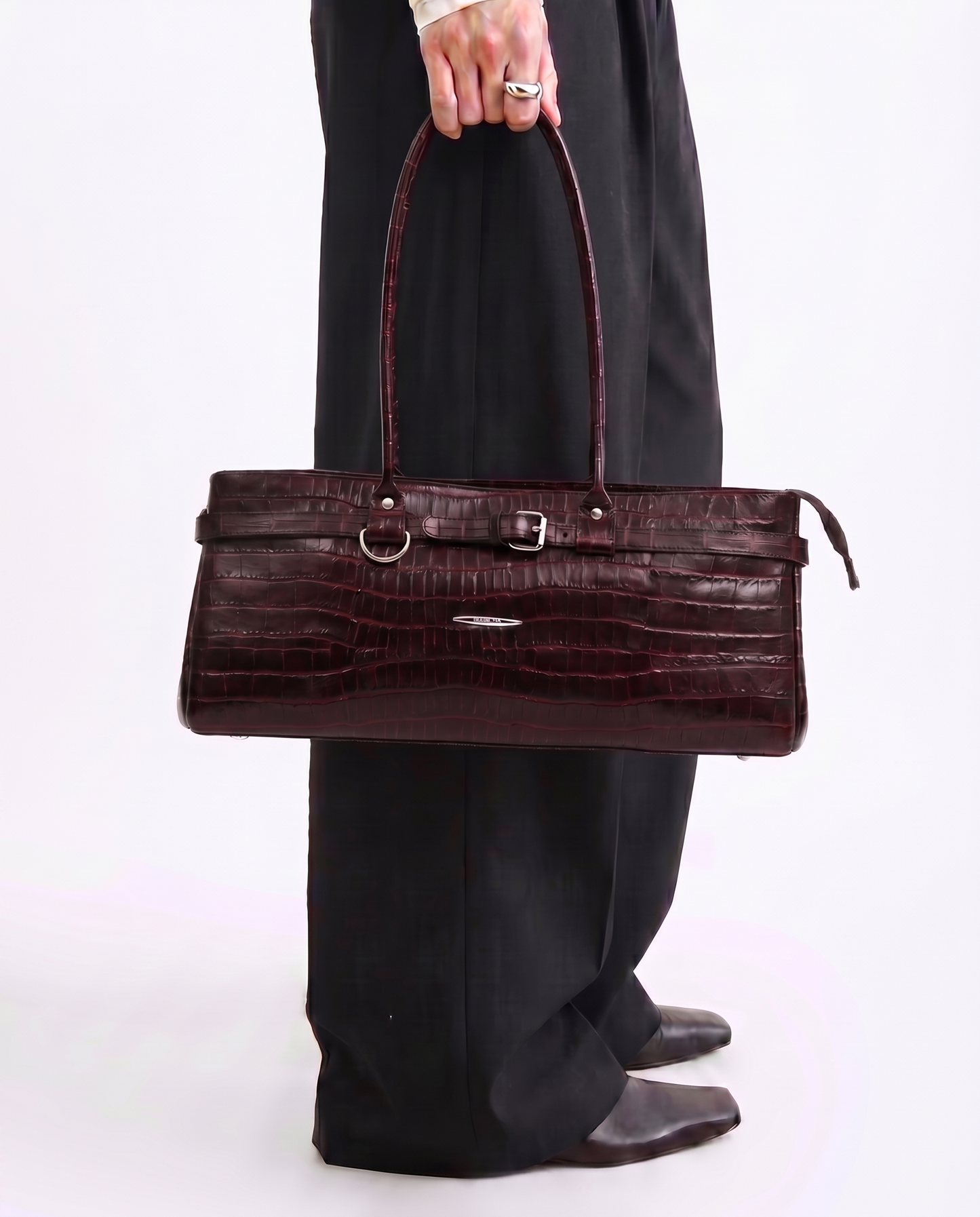Crocodile Royale Tote Bag (Bordo)