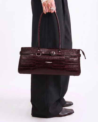 Crocodile Royale Tote Bag (Bordo)