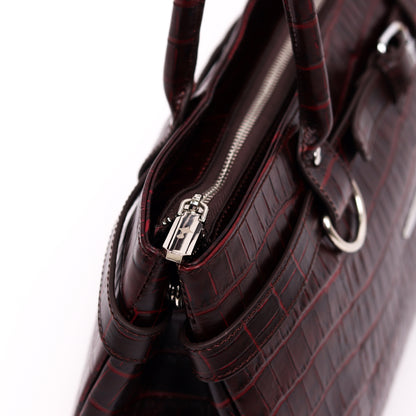 Crocodile Royale Tote Bag (Bordo)