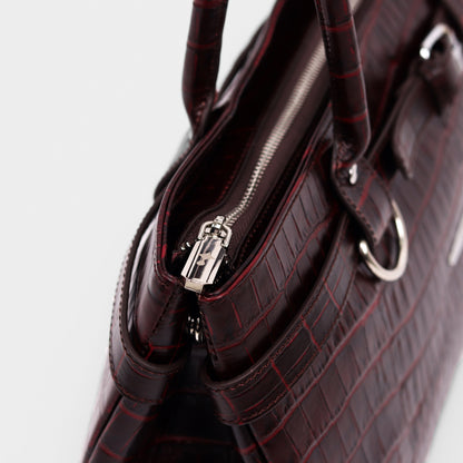 Crocodile Royale Tote Bag (Bordo)