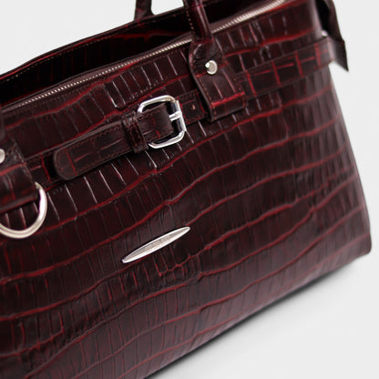 Crocodile Royale Tote Bag (Bordo)