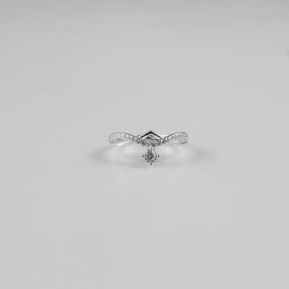 Curved Dangle Solitaire Ring