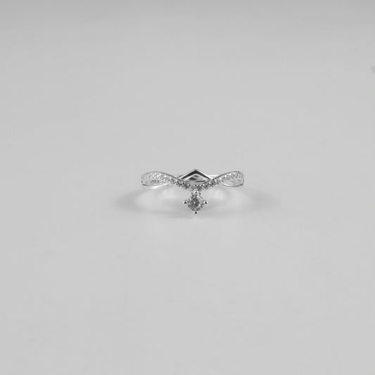 Curved Dangle Solitaire Ring