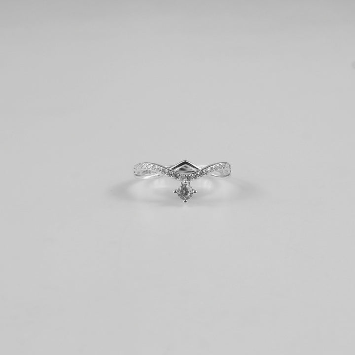 Curved Dangle Solitaire Ring
