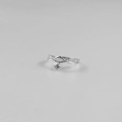 Curved Dangle Solitaire Ring