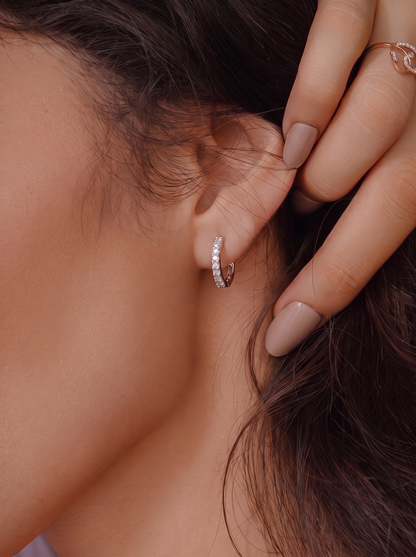 Linear Luxe Sterling Silver Lab-Grown Diamond Studs