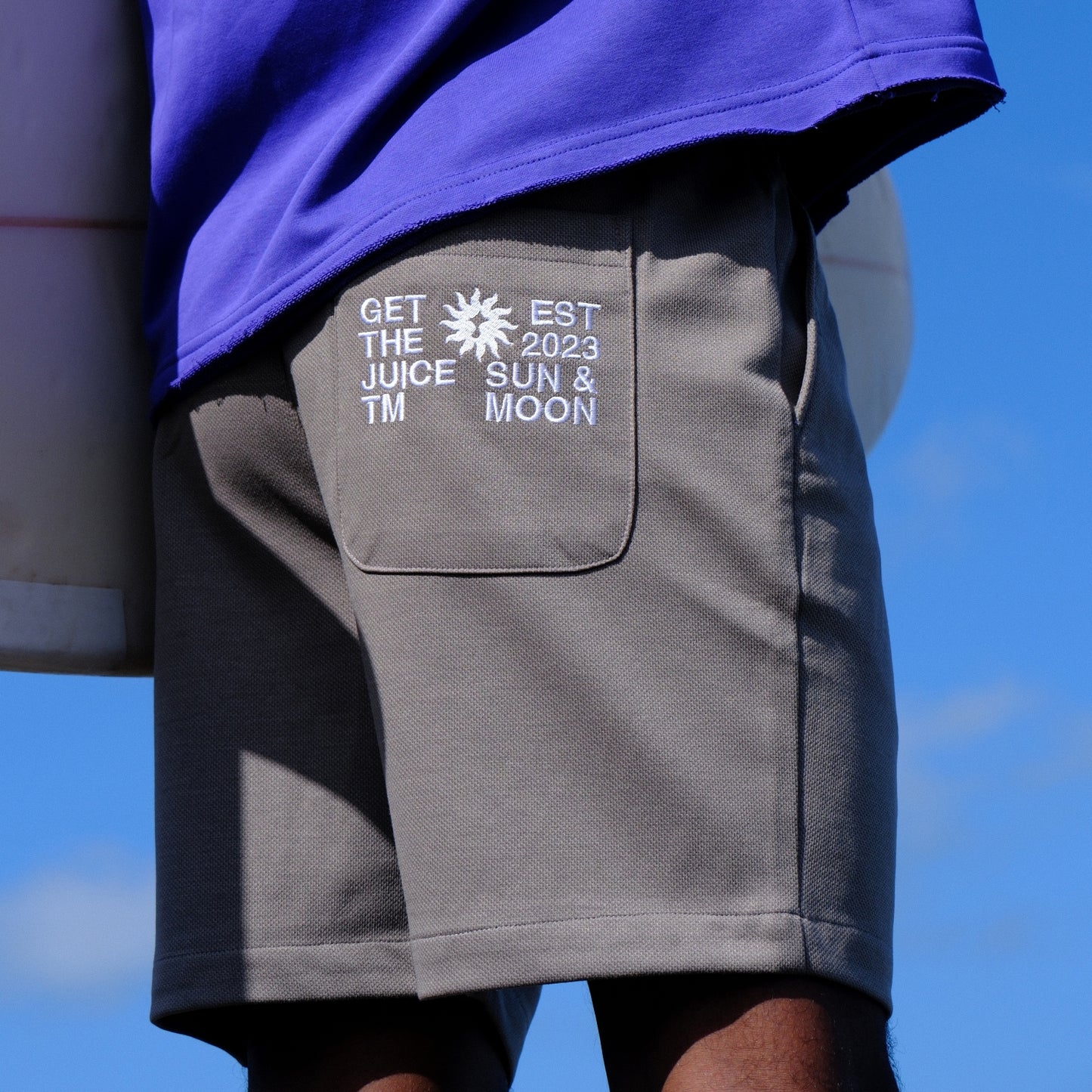 Gray textured shorts