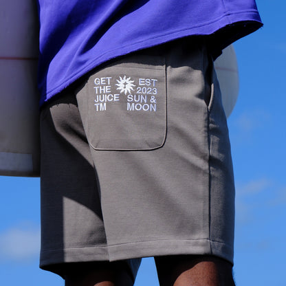 Gray textured shorts