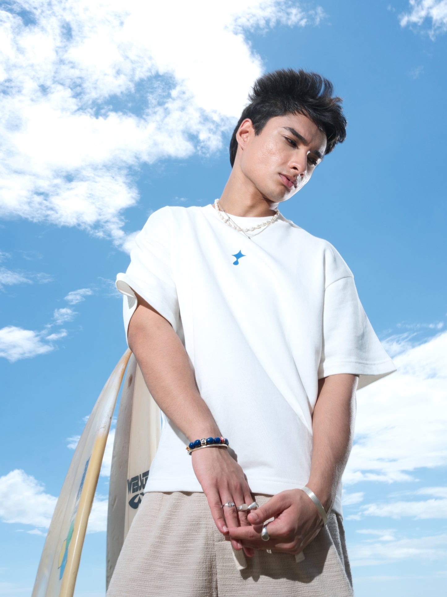 Sun & Moon Beach Club Boxy Tee (White)