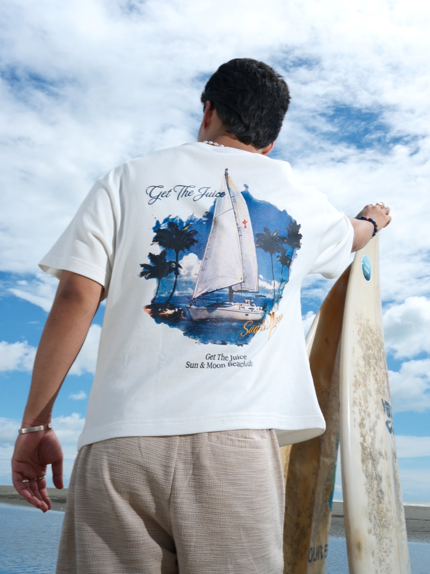 Sun & Moon Beach Club Boxy Tee (White)