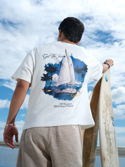 Sun & Moon Beach Club Boxy Tee (White)