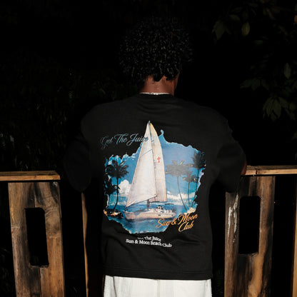 Sun & Moon Beach Club Oversized Tee (Black)