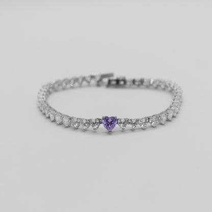 Endless Heart Tennis Bracelet (Pink)