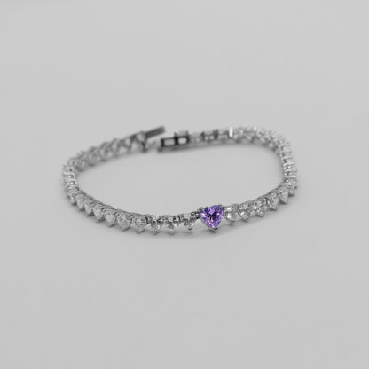 Endless Heart Tennis Bracelet (Pink)