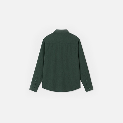 Green Cropped Boxy Long-Sleeve Shirt